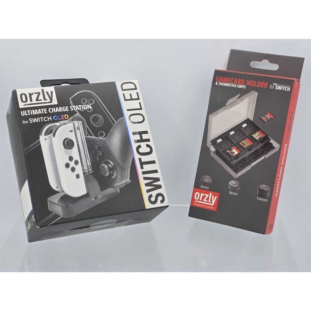 Orzly Ultimate Charging Station For Switch Oled & GAMECARD holder‎ Bundle New